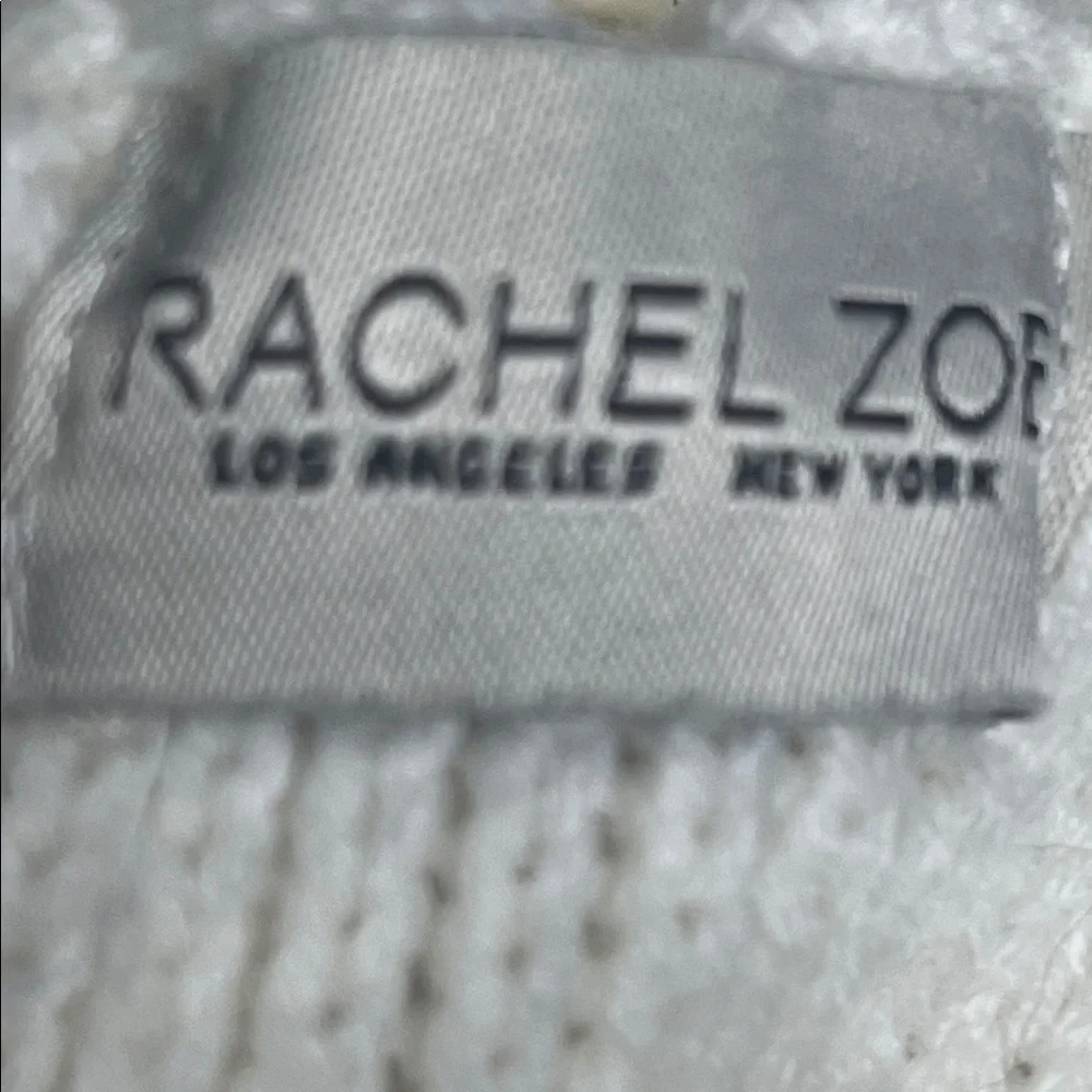 Rachel Zoe Dog Sweater with Pompoms Sz S/P ivory with multi color poms